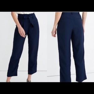 Madewell Navy Drapey Paperbag Pants Size 00